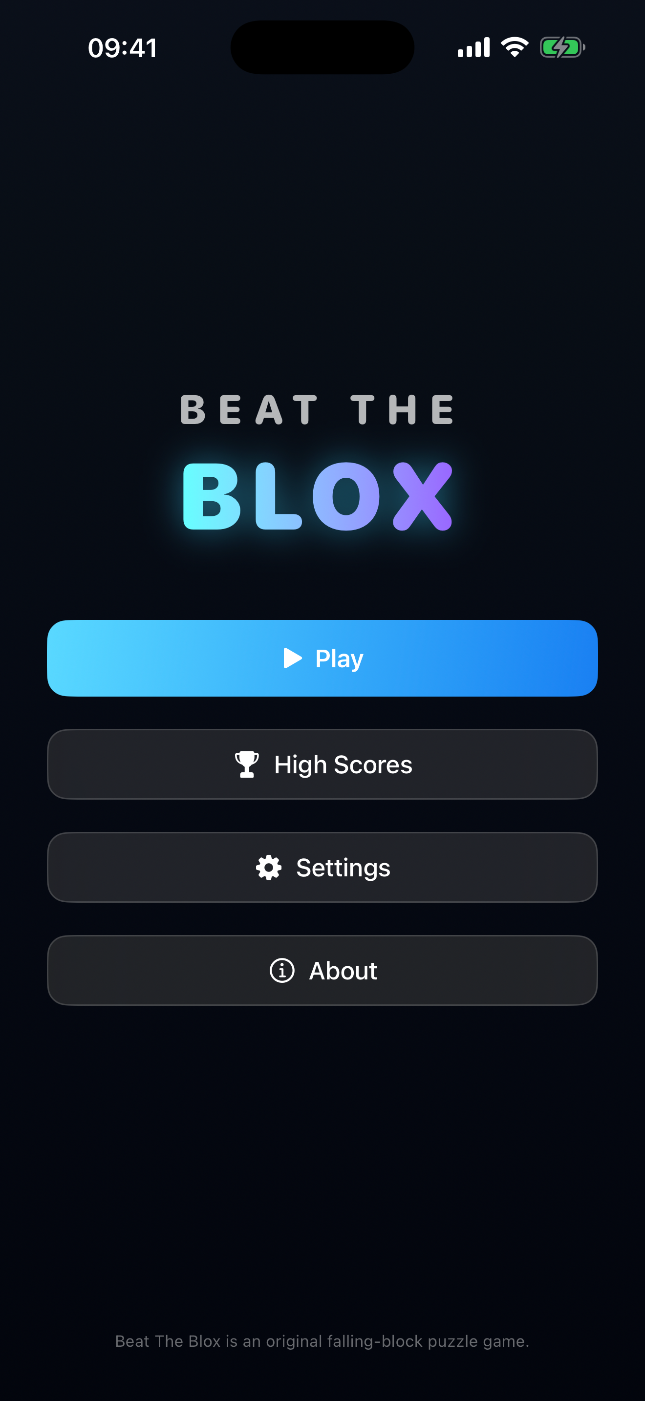 Beat The Blox main menu on iPhone